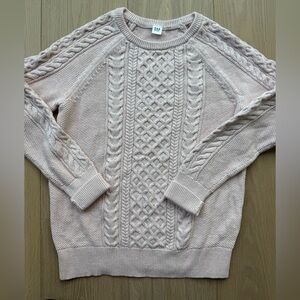 GAP Cable Knit Sweater in Light Blush Pink
